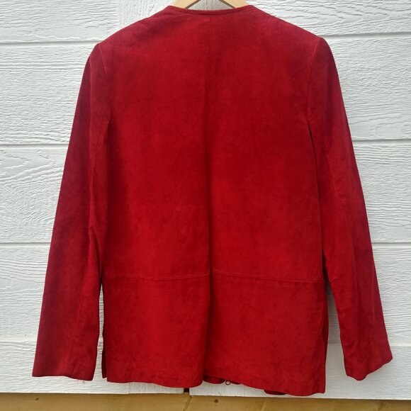 Vintage Danier made in Canada genuine red suede leather jacket Medium - Picture 5 of 16